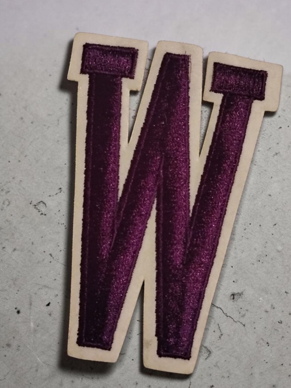 VTG Letterman Varsity Jacket Patch "W" Deep Purple / Plum Velvet Wool NWOT